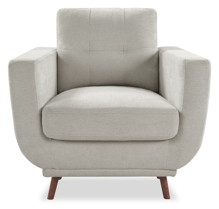 Cosmo 34\" Fabric Chair with Tufted Back Cushion - Grey