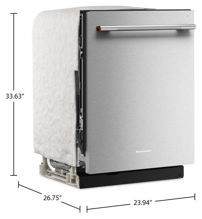 KitchenAid 24\" 44 dBA Dishwasher with 360° Max Jets™ Third Rack - PrintShield Stainless - KDTS624SPS