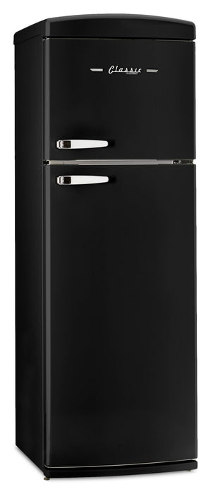 Unique Classic Retro 24\" 11 Cu Ft. Top Freezer Refrigerator – Midnight Black - UNQ-310L B TM