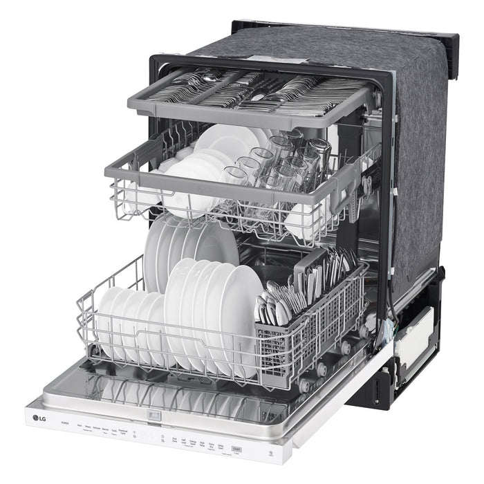 LG 24\" 48 dBA Built-In Top-Control Dishwasher with QuadWash® - White - LDPN4542W
