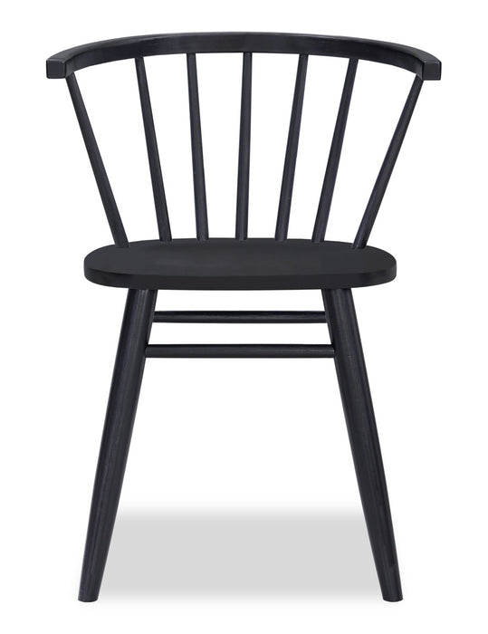 Remi Dining Chair with Curved Spindle-Back - Black