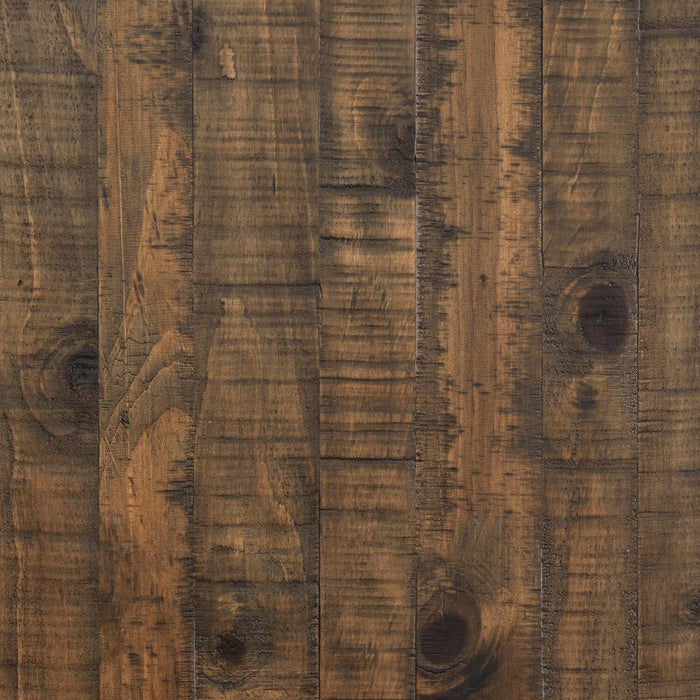 Edwin 64” Country Pine Sofa Table with Storage and Stool - Homestead Brown