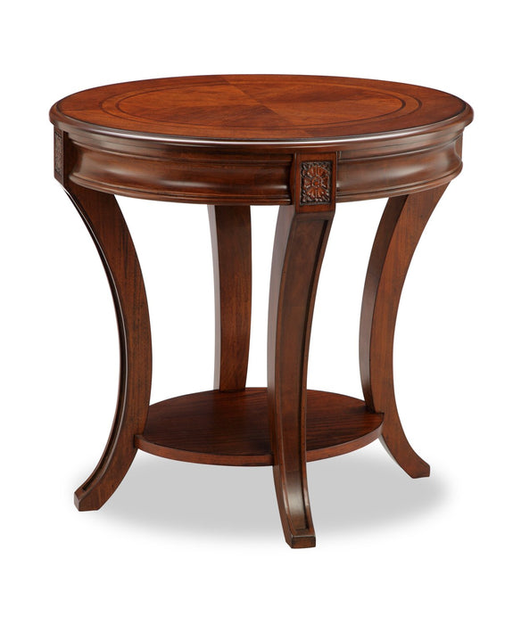 Kerwin 22\" Traditional Round End Table with Shelf - Cherry