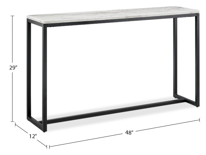 Webber 48\" Modern Marble Sofa Table - White
