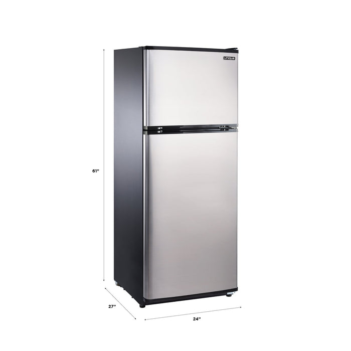 Off-Grid by Unique 10.3 Cu. Ft. Solar-Powered 12/24 DC Top-Mount Refrigerator - Stainless Steel - UGP-290LSS