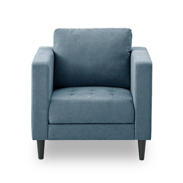 Metro 32\" Fabric Chair with Tufted Seat Cushion and Reversible Back Cushion - Denim Blue