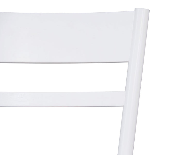 Remi Dining Chair with Curved Ladder-Back - White