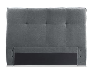 Amos Upholstered Headboard in Charcoal Fabric, Tufted - King Size