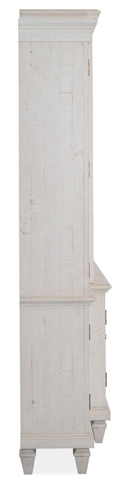 Baron 114\" Rustic 4-Piece Pine Entertainment Centre with Storage and Cable Management for TVs up to 70” - Alabaster