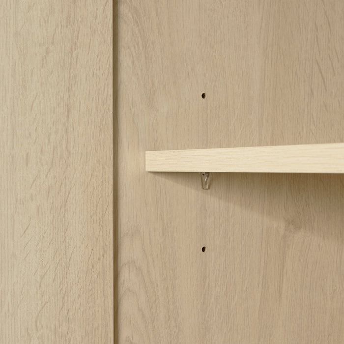 Alex Bedroom 2-Drawer Chest with Storage Cabinet, 33\"W x 68.5\"H - Natural