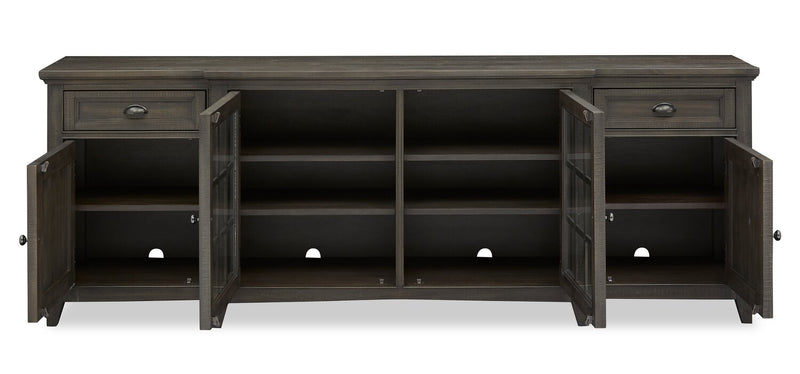Wesley 90\" Traditional TV Stand with Storage and Cable Management for TVs up to 95\" - Graphite