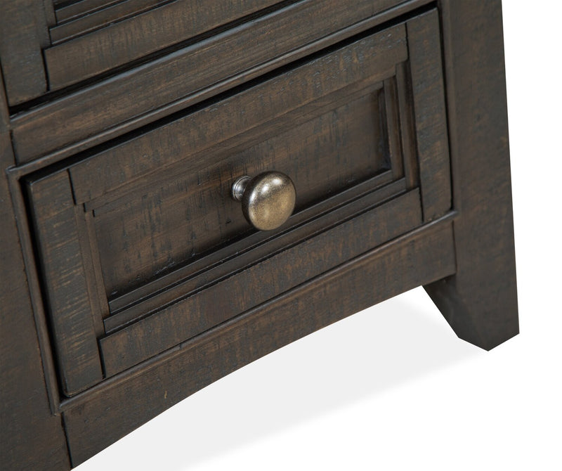 Hanson 15” Traditional Pine Chairside Table with Storage - Graphite