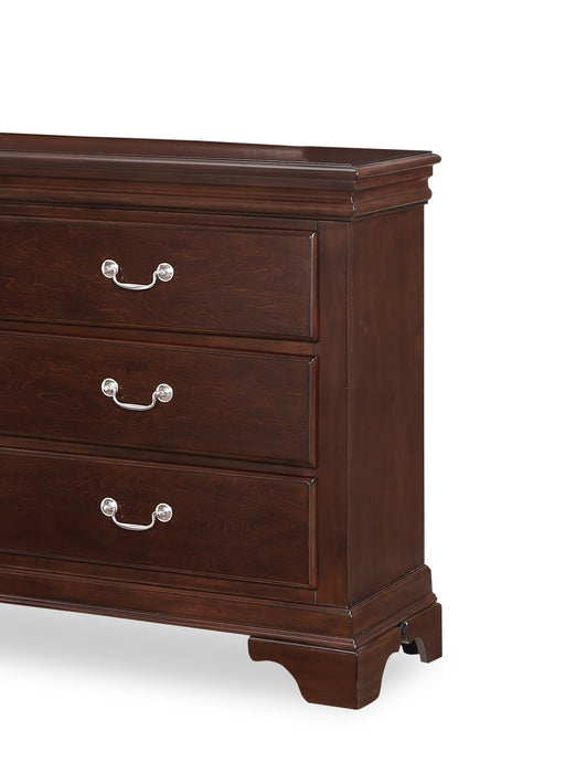 Marco Bedroom 6-Drawer Dresser, 58\"W x 35\"H - Cherry Brown