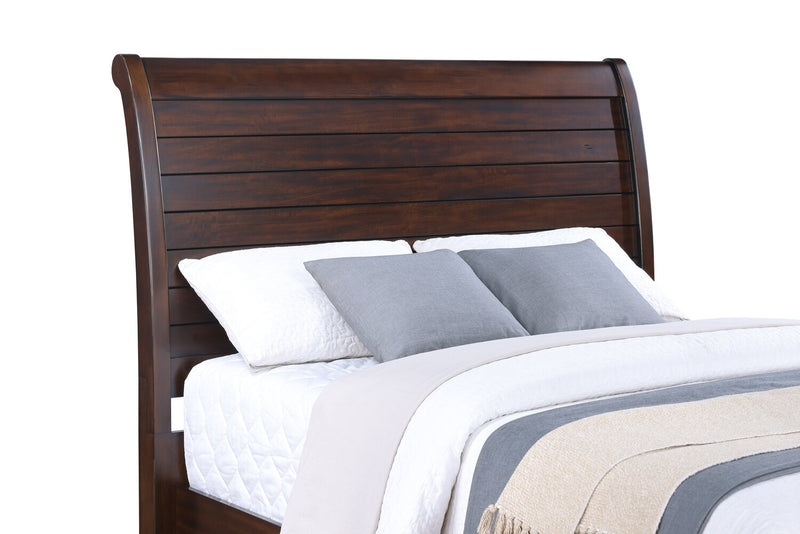 Sonoma Platform Two-Sided Storage Bed with Headboard & Frame, Mango Brown - Full Size