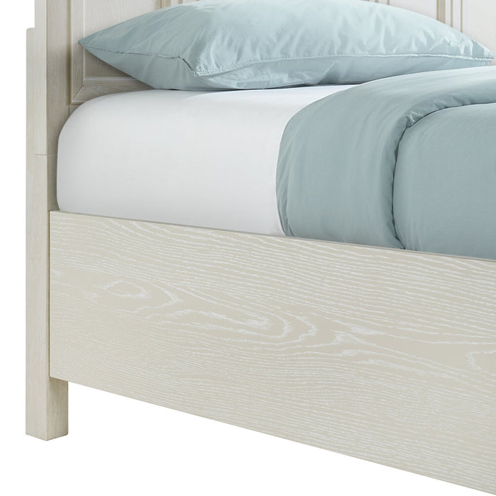 Casa Panel Bed with Headboard & Frame, Wood, White - Queen Size