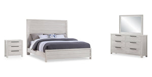 Haven 6pc Bedroom Set with Panel Bed, Dresser, Mirror & Nightstand, White - King Size