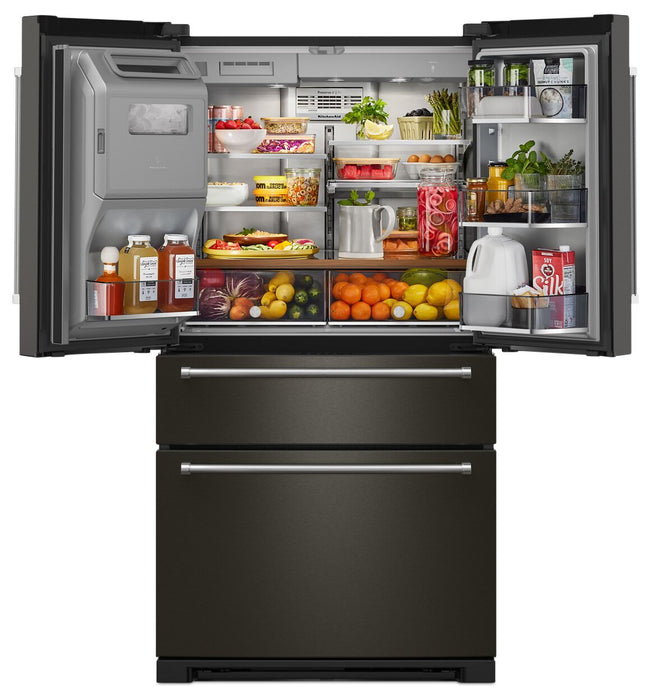 KitchenAid 36\" 26.2 Cu. Ft. French-Door Refrigerator - Black Stainless - KRMF536RBS