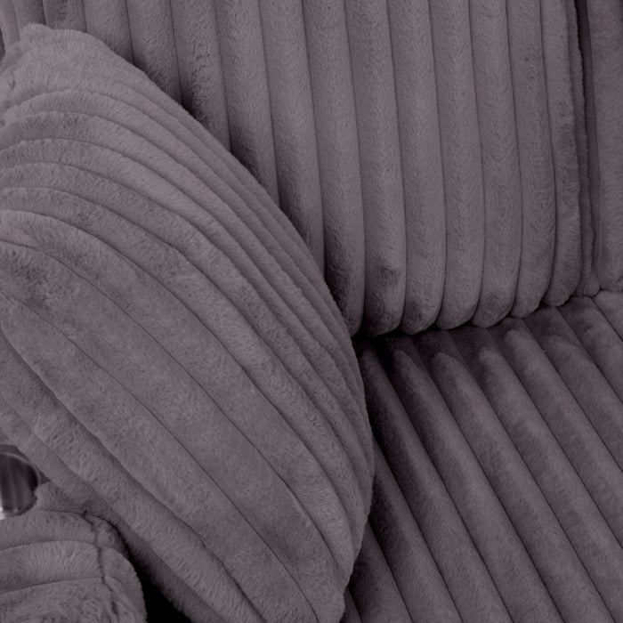 Kenny 52.8\" Ultra Plush Faux Fur Fabric Chaise Lounge – Grey 