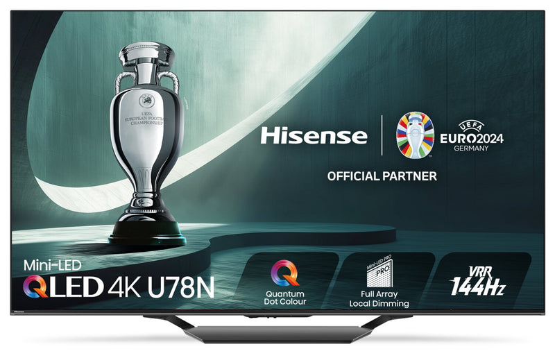 Hisense 55\" QLED Mini LED 4K UHD HDR10+ Dolby Vision 144Hz Google Smart TV (55U78N)