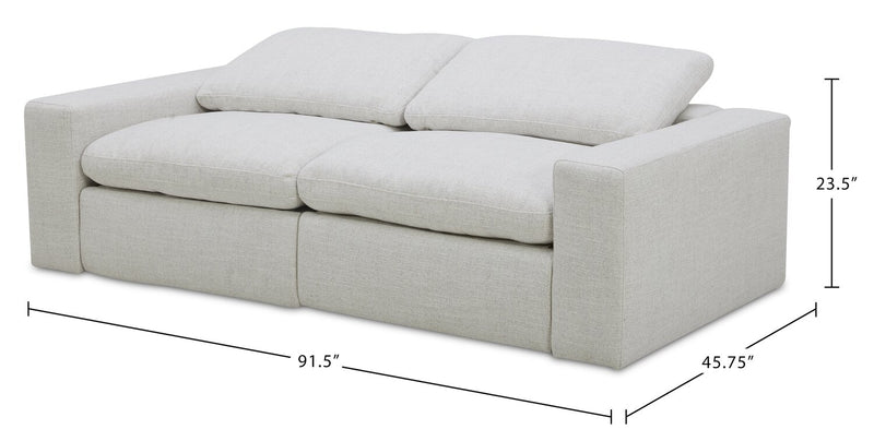 Sky Modular 91.5\" Fabric Power Reclining Loveseat with Removable Feather Down Cushions - Nathan Wheat