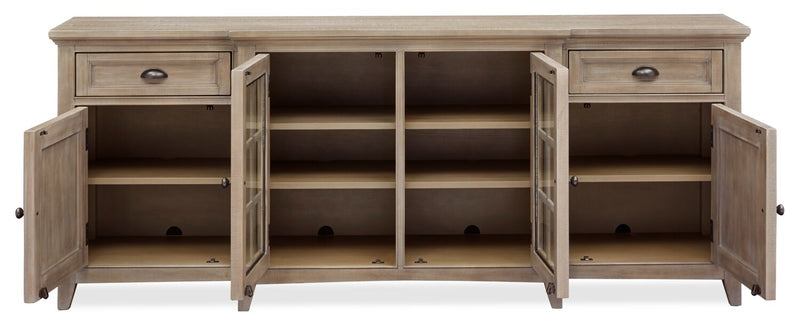 Wesley 80\" Traditional TV Stand with Storage and Cable Management for TVs up to 85\" - Dovetail Grey