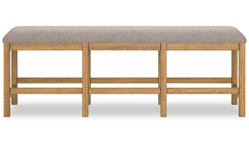 Archer Counter-Height Dining Bench with Fabric Seat, 72\"W - Light Brown