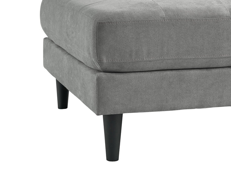 Metro 63\" Fabric Ottoman with Tufted Cushion - Grey