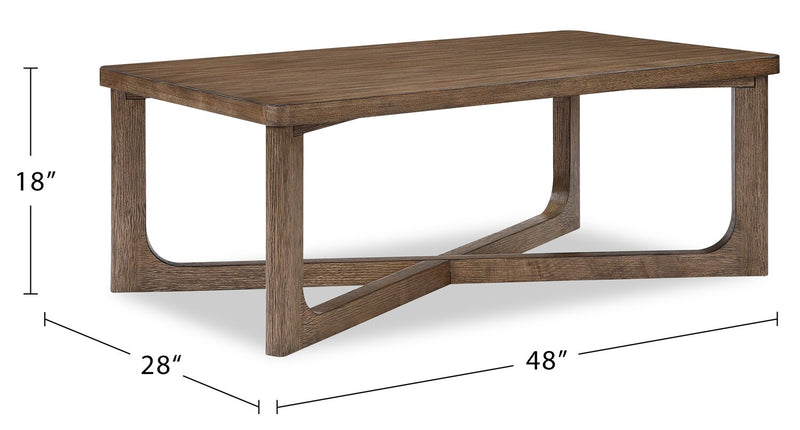 Maxwell 48\" Coffee Table - Light Brown Hickory