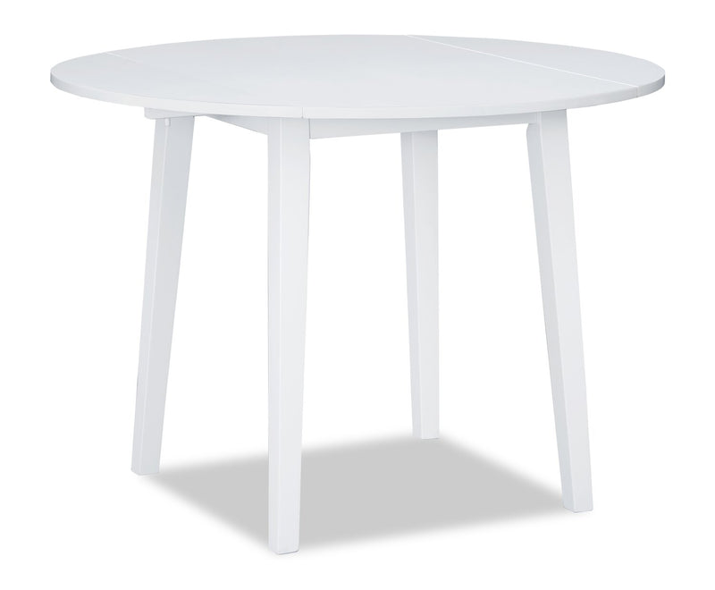 Bryn 3pc Dining Package with 42\" Drop-Leaf Table & 2 Chairs, Fabric -Two-Tone White & Grey