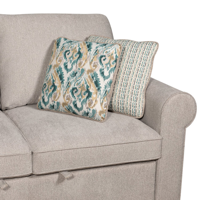 Scott Living Haven 4-Piece Right-Facing Chenille Fabric Sleeper Sectional with Storage Chaise - Grey