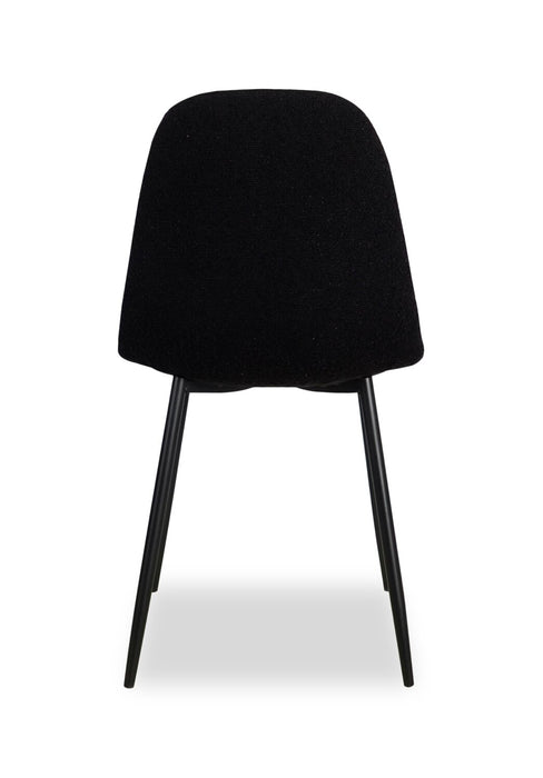 Joss Dining Chair with Polyester Fabric, Metal - Black