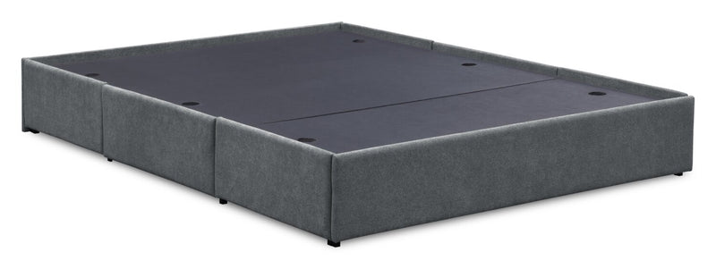 Amos Upholstered Storage Bed in Charcoal Fabric with Tufted Headboard & 3 Built-in Drawers - Queen Size