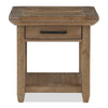 Cedar 24\" Rustic End Table with Storage Drawer – Natural Pine
