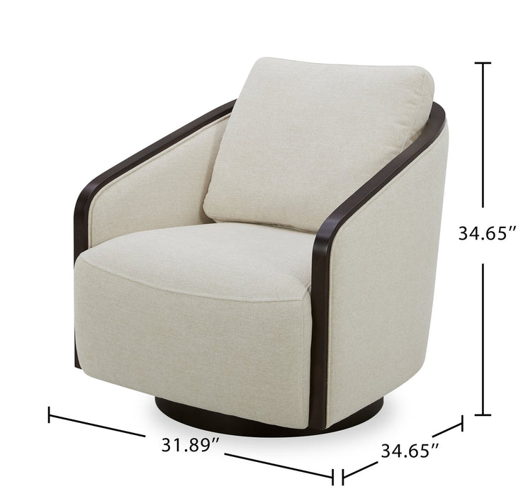 Dolce Swivel Accent Chair - Taupe