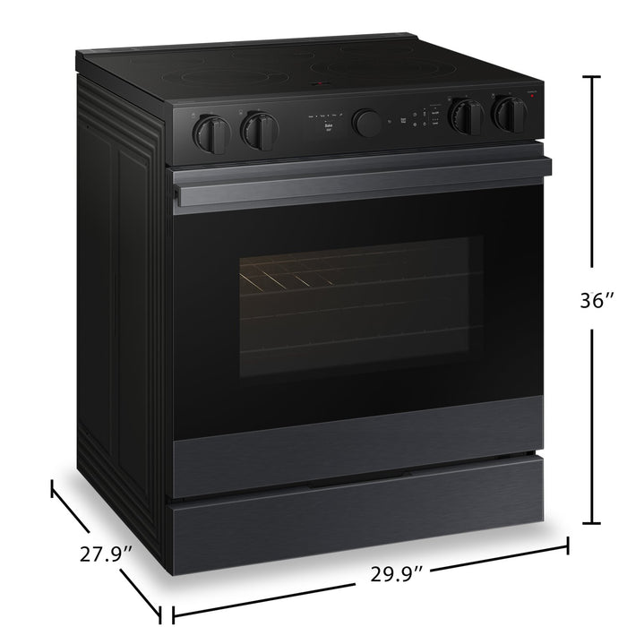 Samsung 6.3 Cu. Ft. Smart Electric Slide In Range with Air Fry and Air Sous Vide - Matte Black - NSE6DG8500MTAC