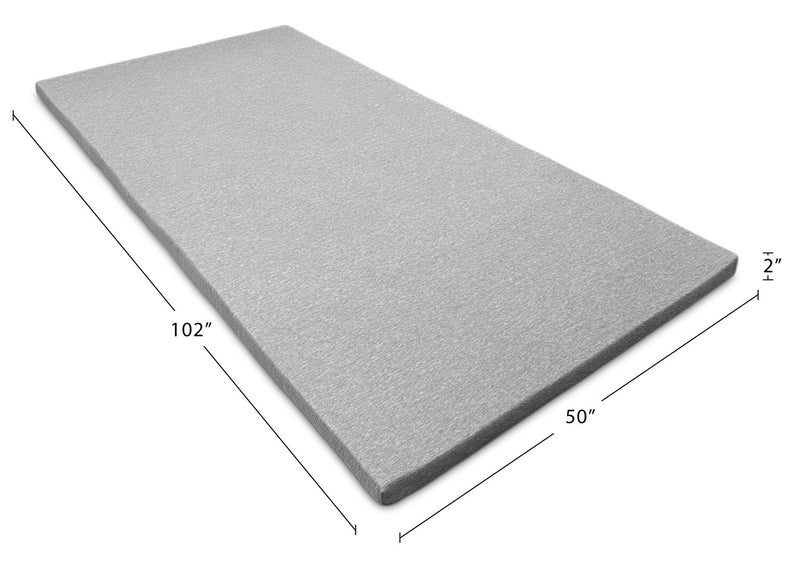 Large Memory Foam Sofa Bed Topper with Removable Zippered Cover