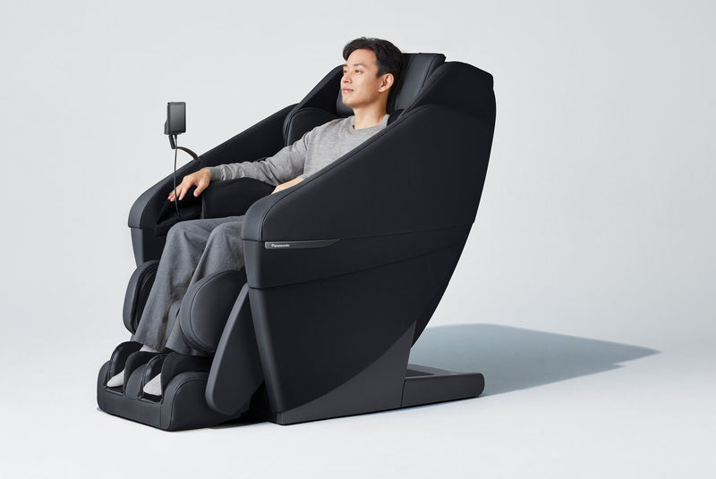 Panasonic Real Pro ULTRA Prestige™ 33.5\" High-Quality Synthetic Leather Reclining Massage Chair - Black