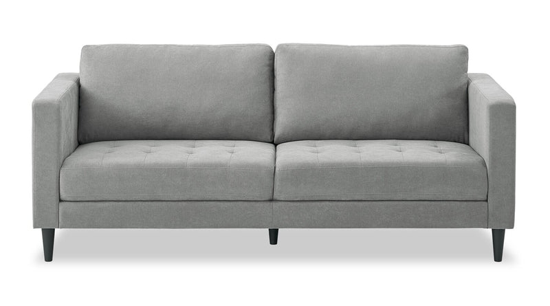 Metro 78\" Fabric Sofa with Tufted Seat Cushions and Reversible Back Cushions - Grey