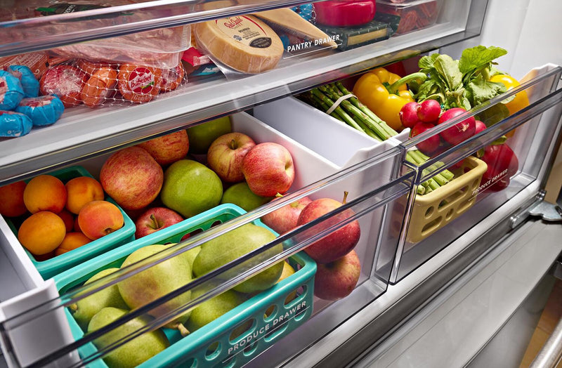 KitchenAid 36\" 20 Cu. Ft. Counter-Depth French-Door Refrigerator - Stainless Steel - KRFC136RPS