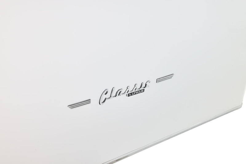Classic Retro by Unique 36\" 21.4 Cu. Ft. Counter-Depth Refrigerator - Marshmallow White - UGP-595L W AC