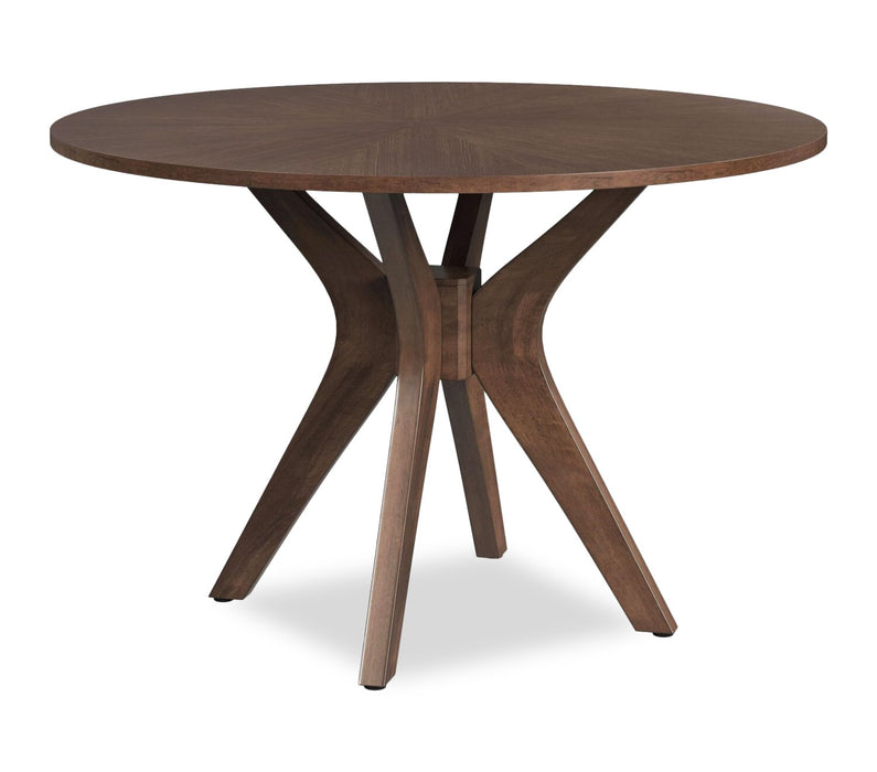 Rain 5pc Dining Set with Table & 4 Grey Chairs, 45\"W Round - Grey/Brown