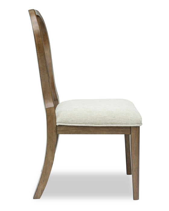 Clara Dining Chair with Polyester Fabric, Spindle-Back - Brown