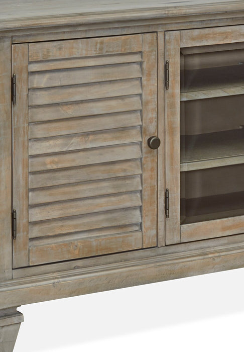 Baron 114\" Rustic 4-Piece Pine Entertainment Centre with Storage and Cable Management for TVs up to 70” - Dovetail Grey