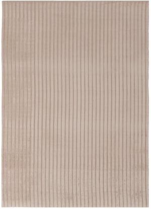 Faux Fur Channel Taupe Area Rug with Memory Foam Backing - 5' x 7'