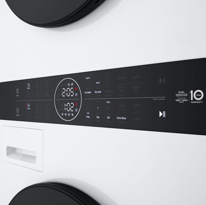 LG 3.1 Washer/4.2 Dryer Cu. Ft. Front-Load High-Efficiency Washtower™ - White - WKHC152HWA