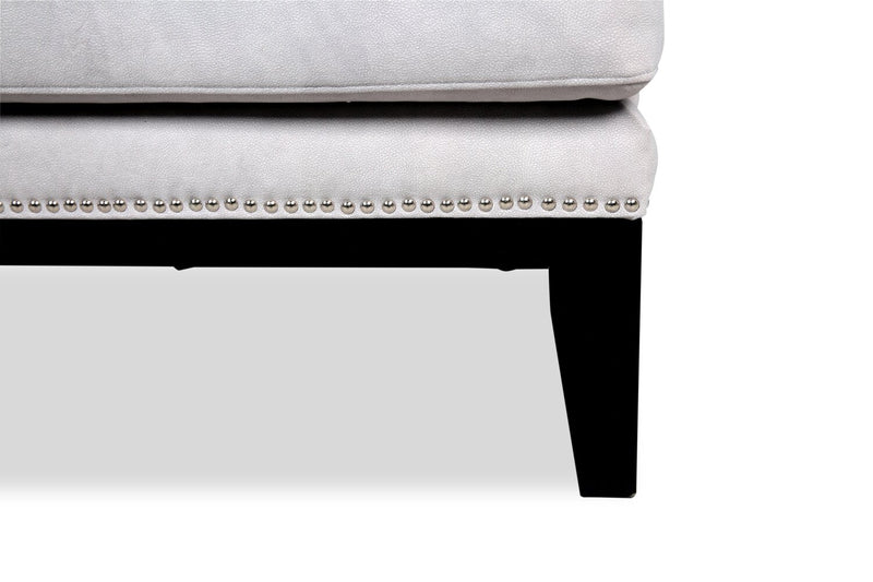 Haden 30\" Faux Suede Fabric Accent Chair with Wood Base and Nailhead Trim - Walks Dove Grey