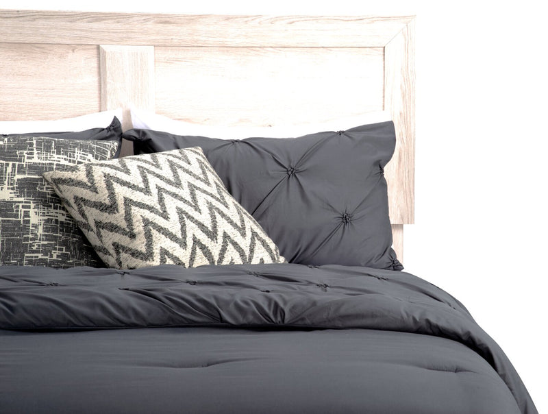 Yorkdale Panel Bed with Headboard & Frame, Made in Canada, White - Queen Size