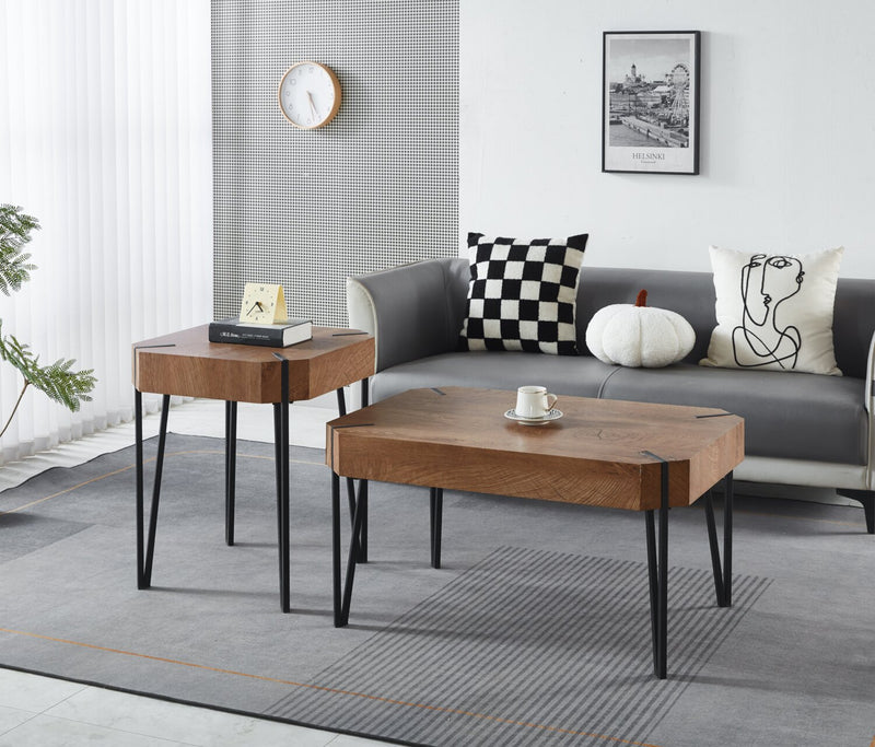 Arden 35” Modern 2-Pack Coffee + End Table - Brown