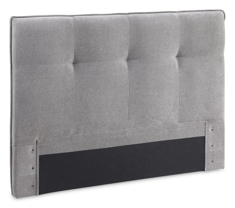 Amos Upholstered Storage Bed in Grey Fabric with Tufted Headboard & 3 Built-in Drawers - Full Size