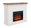 Mehgan 43.8\" Modern Electric Fireplace - White & Brown Two Tone